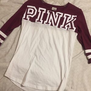 Maroon extra small VS Pink shirt